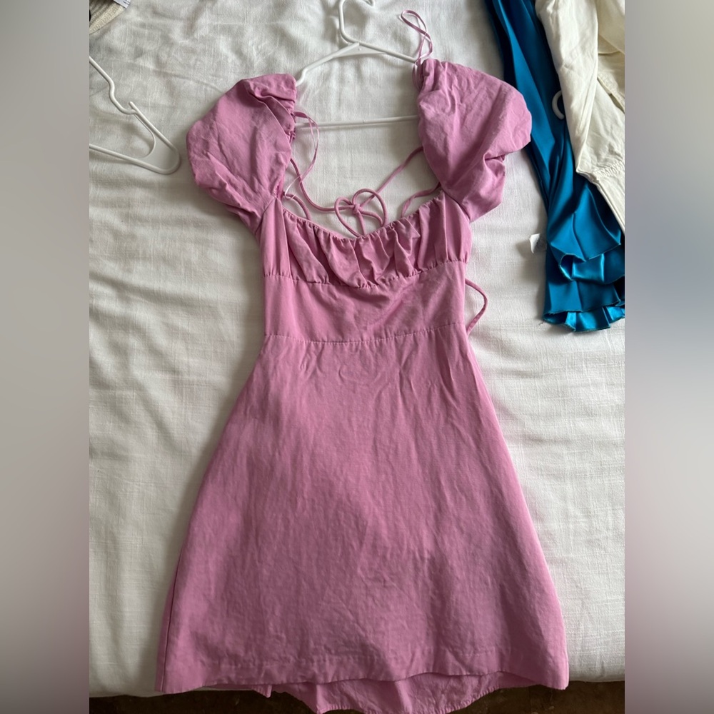 Zara Pink Lace Up dress